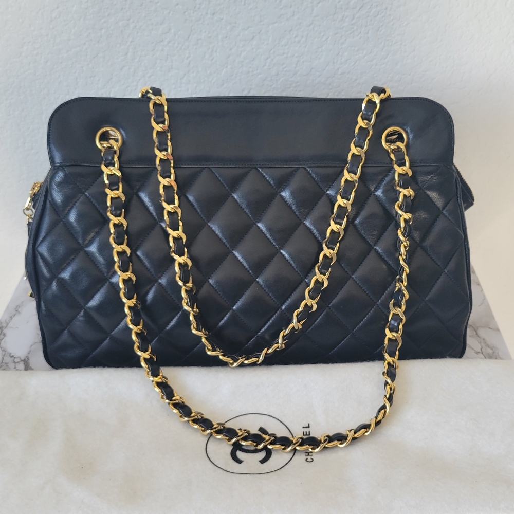 Vintage Chanel CC tote with 24K GHW